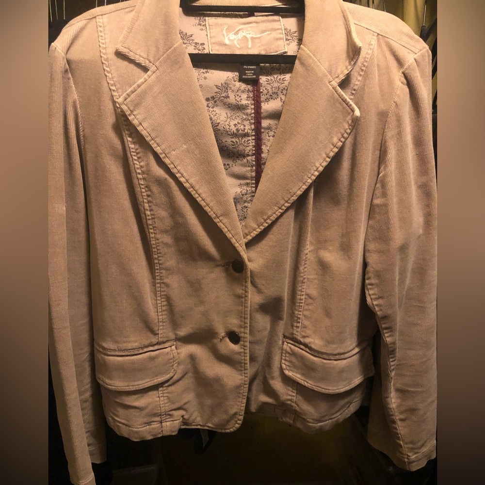 Mauvish-tan corduroy jacket. Size 14/16